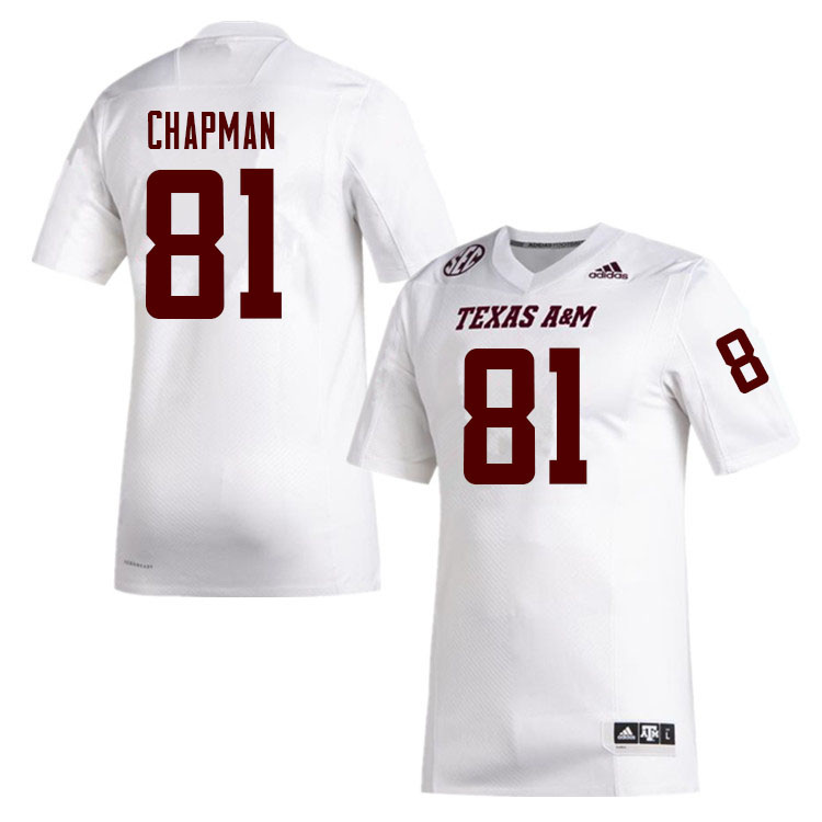 Men #81 Caleb Chapman Texas A&M Aggies College Football Jerseys Sale-White